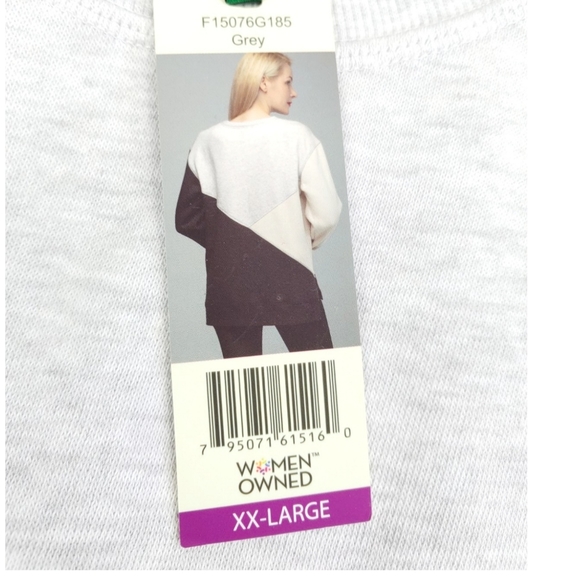 NWT Green Tea Colorblock Cozy Tunic/Sweatshirt - Picture 9 of 9